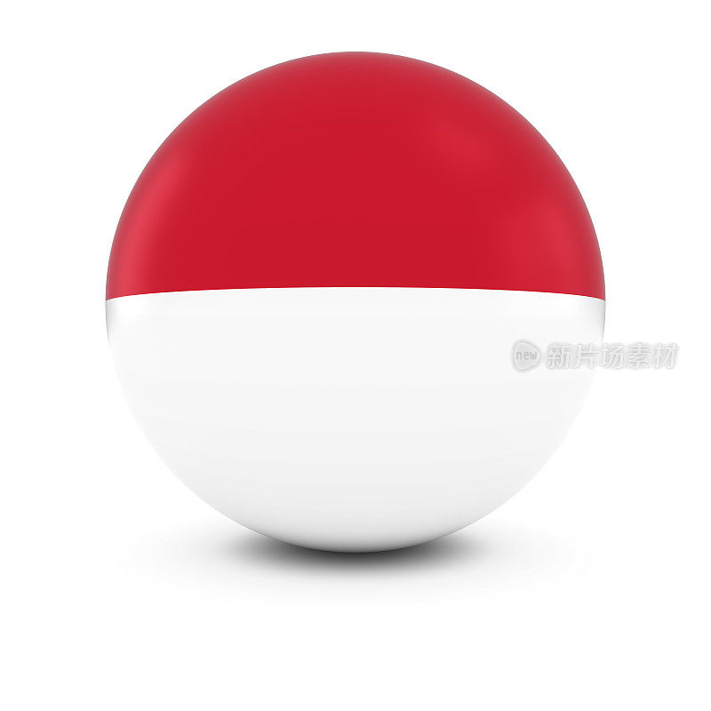 摩纳哥/印度尼西亚国旗球-摩纳哥/印度尼西亚国旗在孤立的球体